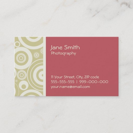 Visitekaartje Retrocirkels (Voorkant)