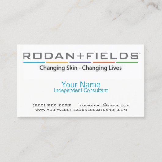 Visitekaartje Rodan & Fields (Voorkant)