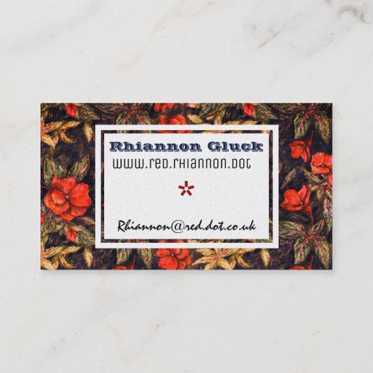Visitekaartje Rode Bloemen (Achterkant)