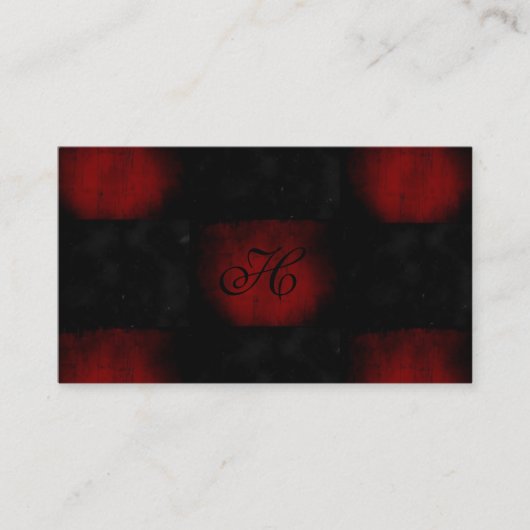 Visitekaartje rode en zwarte Gothic (Voorkant)