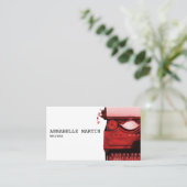  Visitekaartje Rode schrijfmachine (Staand voorkant)