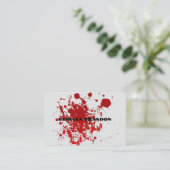 Visitekaartje Rode splatter Abstract verf (Staand voorkant)