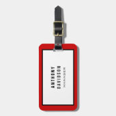 Visitekaartje Rode zwarte rand Bagagelabel (Voorkant verticaal)