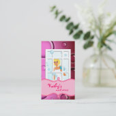 Visitekaartje Roze belletjes blauw haar reinigen (Staand voorkant)