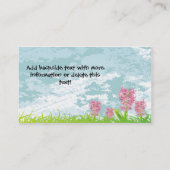 visitekaartje Roze bloem (Achterkant)