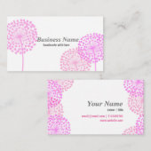 visitekaartje - roze dandelion (Voorkant / Achterkant)