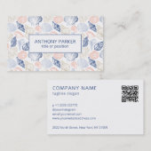 Visitekaartje Roze en Blauwe Seashells (Voorkant / Achterkant)