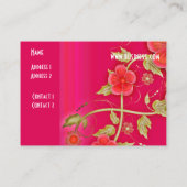 Visitekaartje Roze Rode Bloemen (Achterkant)