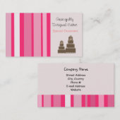 Visitekaartje roze stripper Cake (Voorkant / Achterkant)