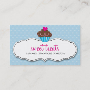 VISITEKAARTJE schattig vet cupcake pastel blauw ro
