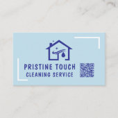 Visitekaartje schoonmaakservice Blue Home QR-code (Voorkant)