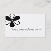 Visitekaartje schrijver (Achterkant)