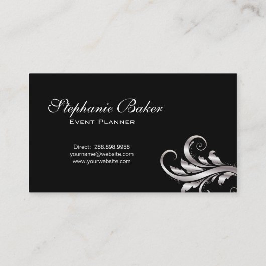 Visitekaartje Silver Leaf Event Planner (Achterkant)