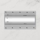 Visitekaartje Silver Metal Lock Hinge (Achterkant)