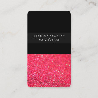 visitekaartje - Simplistic Glitter Spure Hot Pink