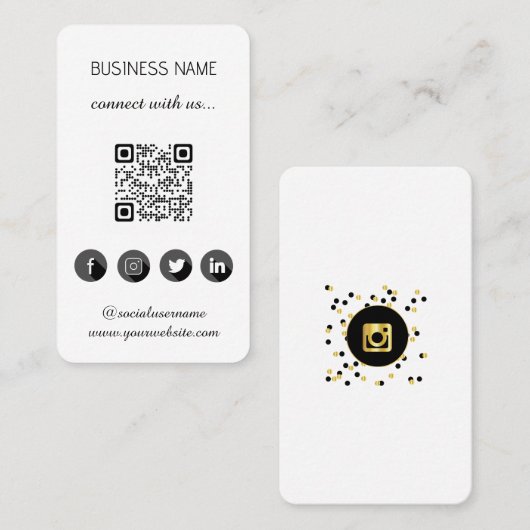 Visitekaartje Sociale media QR-code (Voorkant / Achterkant)