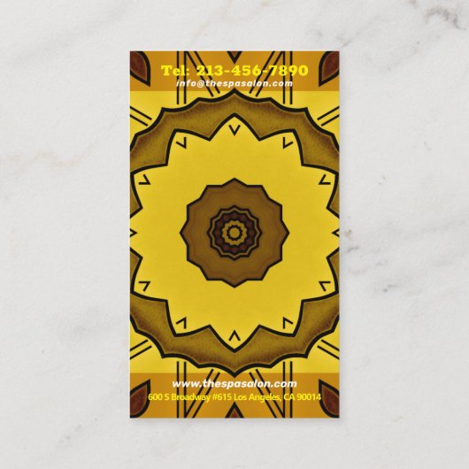 Visitekaartje Spa Salon (Achterkant)