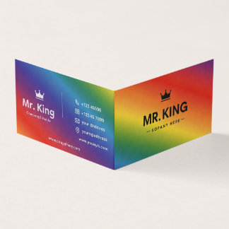 Visitekaartje stijl regenboog koning kaart