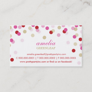VISITEKAARTJE :: stijlvolle confetti rood roze gou