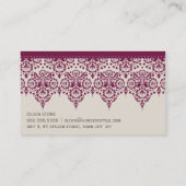 VISITEKAARTJE stijlvolle Damask Cranberry Red Crea (Achterkant)