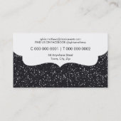 VISITEKAARTJE stijlvolle glitter sparkle zwart roz (Achterkant)