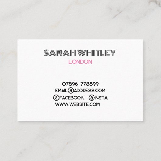 Visitekaartje strak modern (Achterkant)