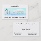 VISITEKAARTJE TLS-coach en distributeur (Voorkant / Achterkant)