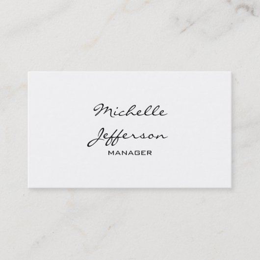Visitekaartje Trendy Black & White Script Manager (Voorkant)