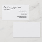 Visitekaartje Trendy Black & White Script Manager (Voorkant / Achterkant)