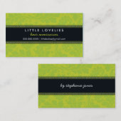 VISITEKAARTJE trendy bloeien limoen groen zwart (Voorkant / Achterkant)