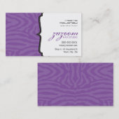 VISITEKAARTJE trendy zebra streep violet paarse (Voorkant / Achterkant)