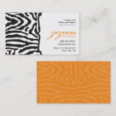 VISITEKAARTJE trendy zebra stripe sinaasappel (Voorkant / Achterkant)