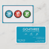 Visitekaartje Triathlon Coach (blauw) (Voorkant / Achterkant)