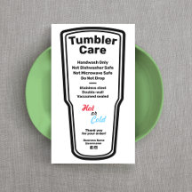 Visitekaartje Tumbler Care Instructions