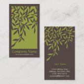 Visitekaartje uit bladeren (groen) (Voorkant / Achterkant)
