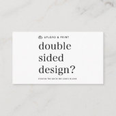 Visitekaartje uw ontwerp-upload (Achterkant)