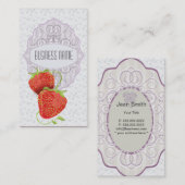 Visitekaartje van  aardbeien (Voorkant / Achterkant)