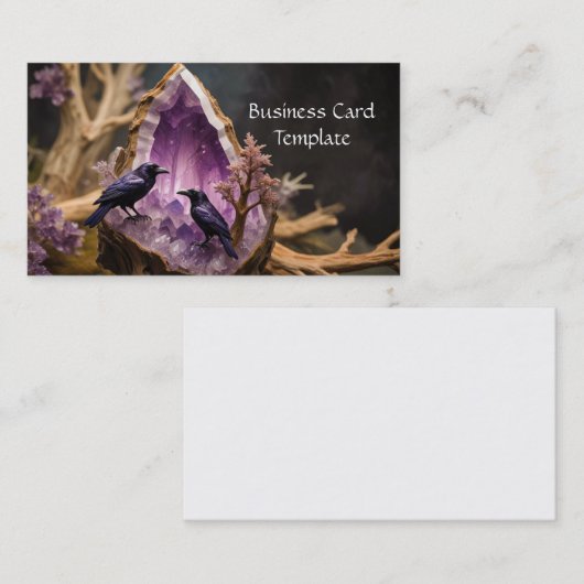 Visitekaartje van Amethyst Crystal Energy Ravens (Voorkant / Achterkant)