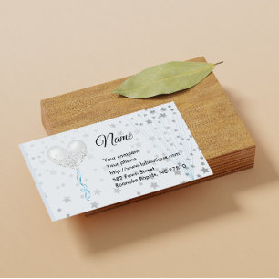 Visitekaartje van ballon en sterren