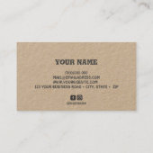 Visitekaartje van blauwe orchidebloem (Achterkant)