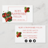Visitekaartje van botanische aardbeien (Voorkant / Achterkant)