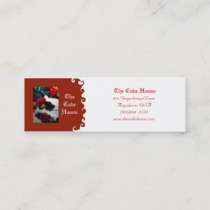 Visitekaartje van bruiloft Cake Red Swirl
