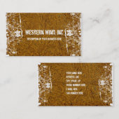 Visitekaartje van bruin geboost leder en kant (Voorkant / Achterkant)