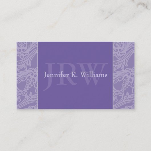 Visitekaartje van Classy Monogram Periwinkle (Voorkant)