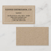 Visitekaartje van conservatief jurist (Voorkant / Achterkant)