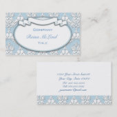 Visitekaartje van Damask Ribbon (blauw) (Voorkant / Achterkant)