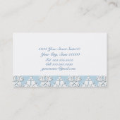 Visitekaartje van Damask Ribbon (blauw) (Achterkant)