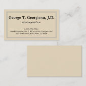 Visitekaartje van de advocaat/procureur van de sch (Voorkant / Achterkant)