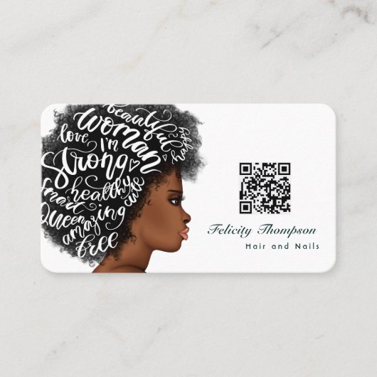 Visitekaartje van de Afrikaanse Amerikaanse Hairdr (Voorkant)