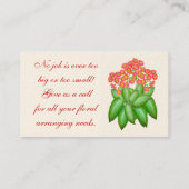 Visitekaartje van de bloem (Achterkant)